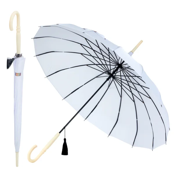 White Pagoda Wedding Umbrella Composite