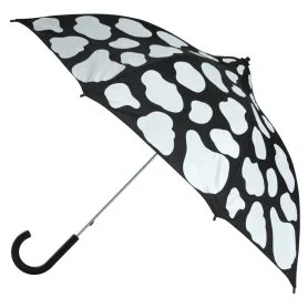 cow print umbrella white black