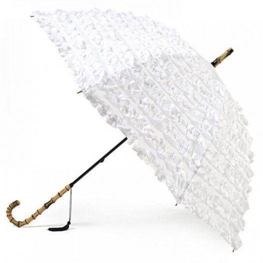 white bridal umbrella