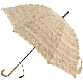 FiFi Frilled Parasol Creme / creme wedding umbrella