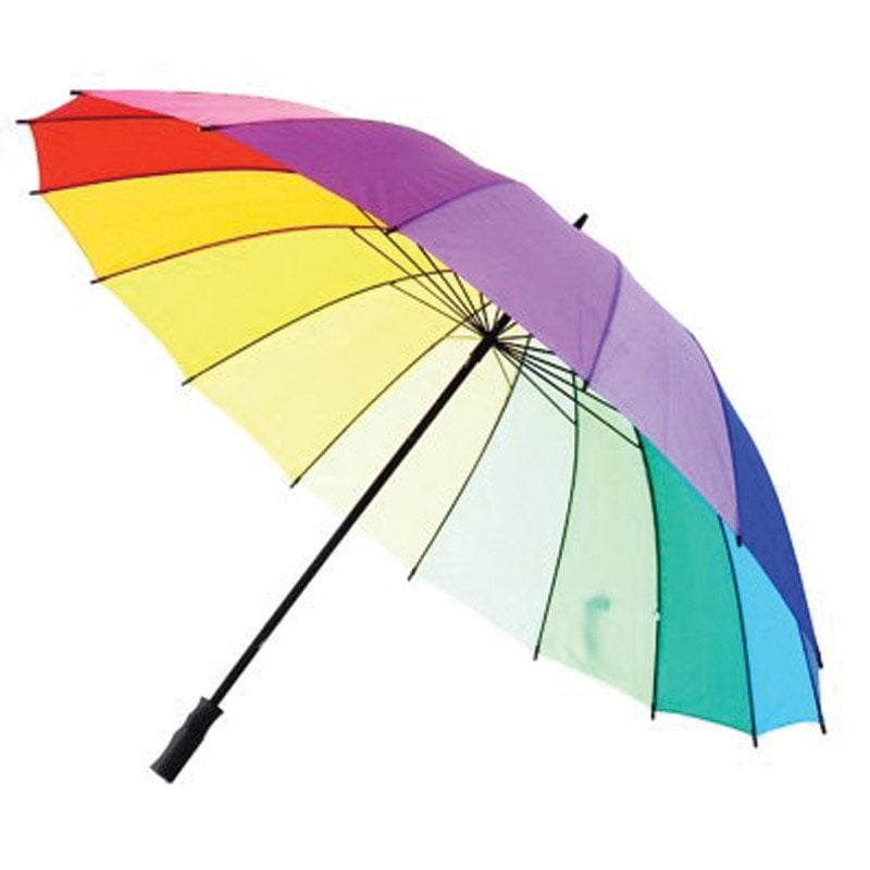 bright coloured umbrellas