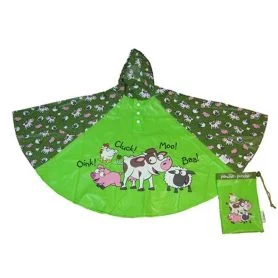 Kids Rain Poncho - Farmyard