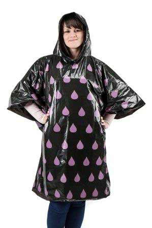 Emergency Rain Poncho Purple Raindrops - Umbrella Heaven