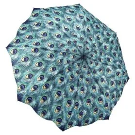 back of peacock umbrella