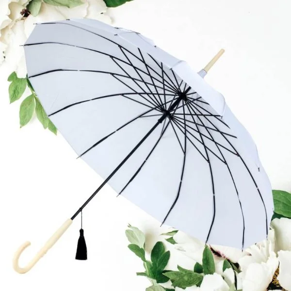 White Pagoda Wedding Umbrella Opened