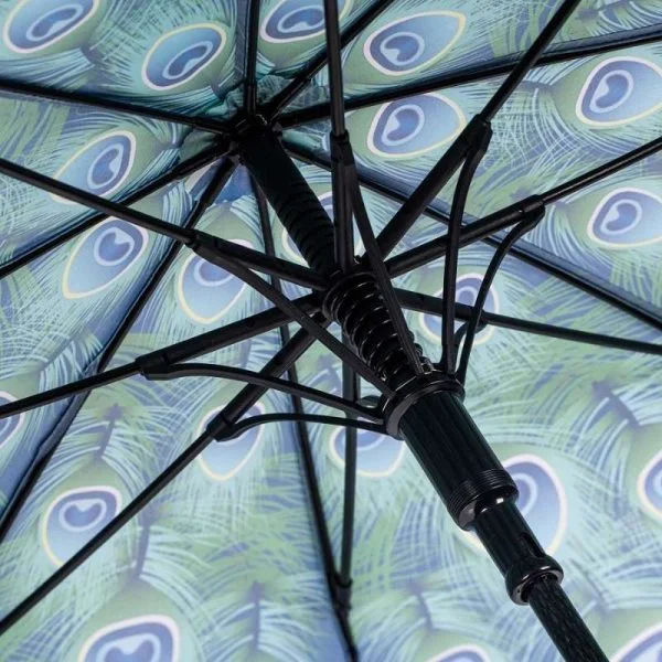 Peacock Design Umbrella Underside