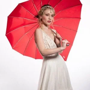 Red Heart Bridal Umbrella for weddings