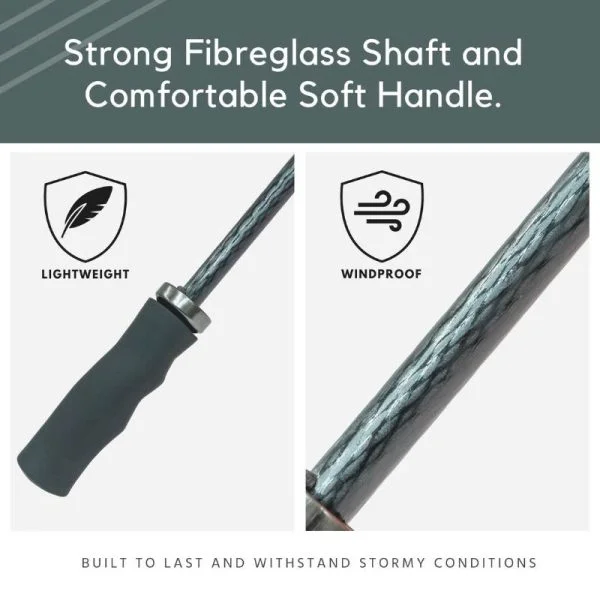 Stormstar Windproof Green Golf Umbrella Infographic Of Umbrella Handle And Shaft