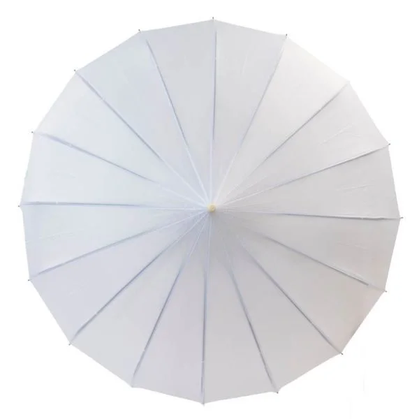 White Oriental Pagoda Umbrella Top View