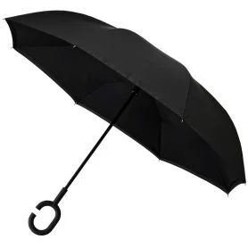 Inside Out Upside Down Umbrella Black