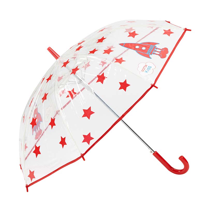 Rockets and Stars Kids Clear Umbrella from Ezpeleta at Umbrella Heaven