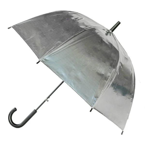 Silver Metallic Dome Umbrella Open