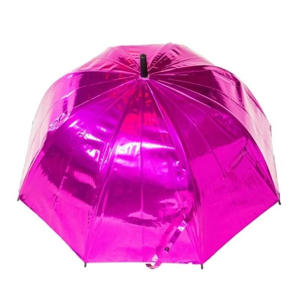 Pink Metallic Dome Umbrella - Top View Of Canopy