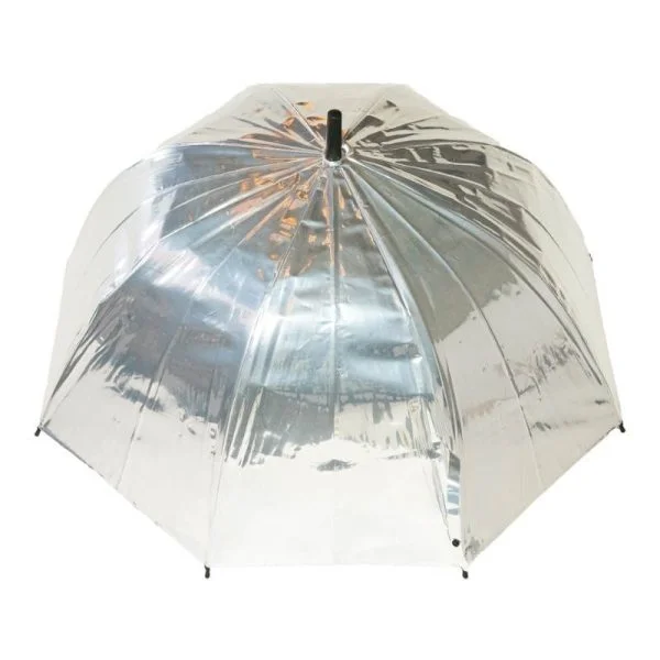 Silver Metallic Dome Umbrella - Top View Of Canopy