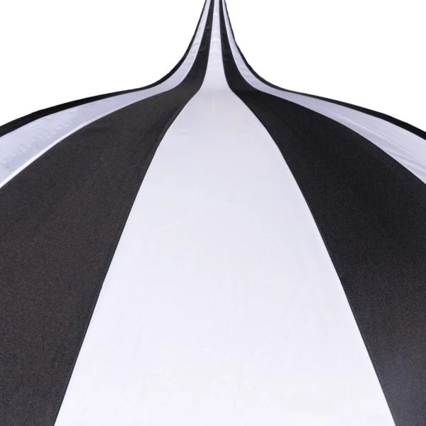 Black And White Pagoda Garden Umbrella Canopy Top Close Up