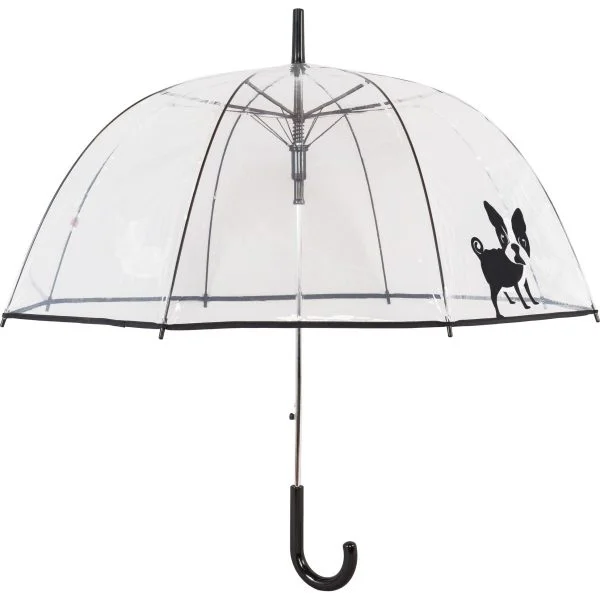 Clear Dome French Bulldog Umbrella Open