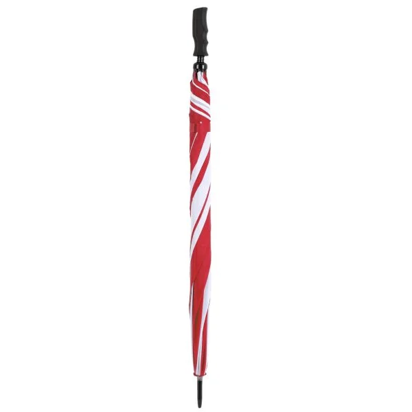 Red &Amp; White Golf Umbrella - Windproof - Closed