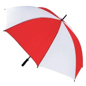 Windproof red & white golf umbrella