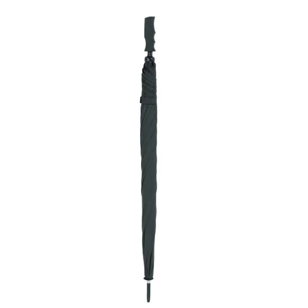 Black Vented Golf Umbrella Closed, Vertical