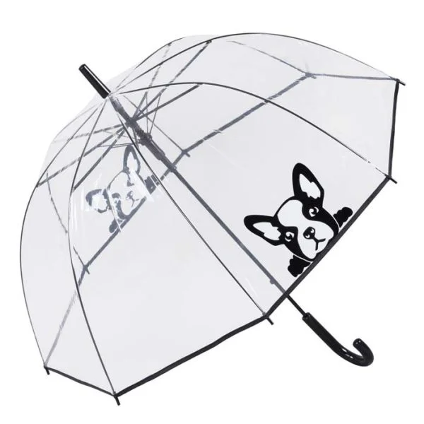 French Bulldog Umbrella, Clear Dome Umbrella