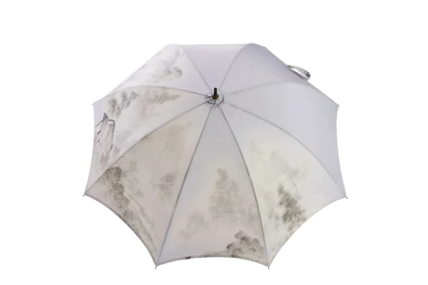 Suminagashi Kimono Umbrella Canopy - Top View