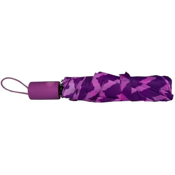 Purple Patterned Compact Umbrella Closed Without Sleeve