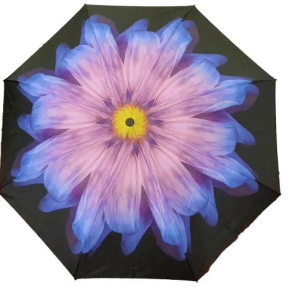 Reverse Folding Umbrella With Flower Canopy Design