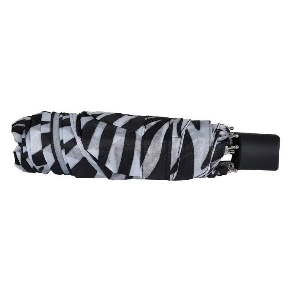 Zebra Folding Compact Umbrella Closed With Sleeve