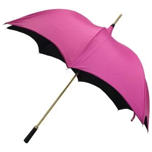 Sabrina Pink/Black Gothic Pagoda Umbrella Angle View