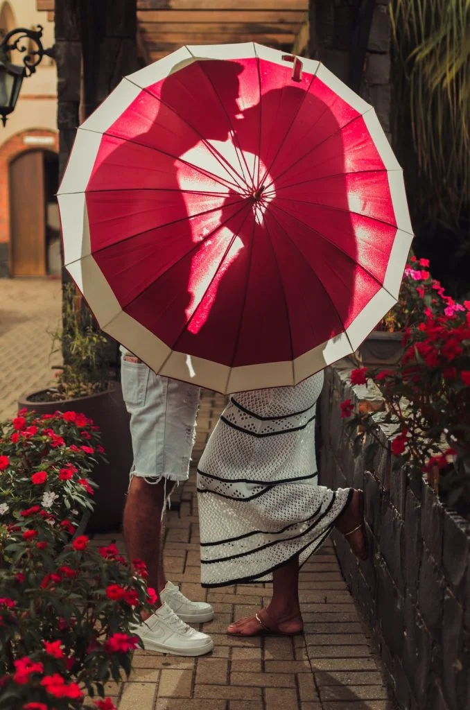 The Perfect Valentine Gift - A Heart Shaped Umbrella. Image Source: Unsplash