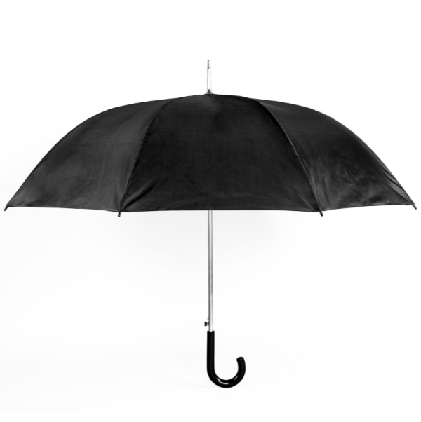 Unblkwalk01 Straight Open Unisex Black Walking Umbrella