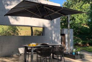 Astro Titanium Side-Arm Parasol patio scene
