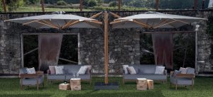 Dual T Timber 2-Way Side Arm Parasol