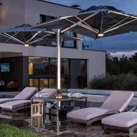 DUAL T 2-Way Side Arm Parasol