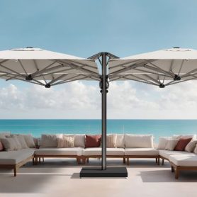 Quattro 4 way side-arm cantilever parasol