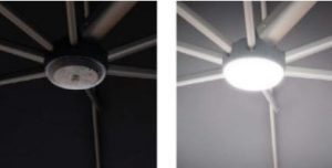 "Dual" Twin Canopy Parasol LED lighting